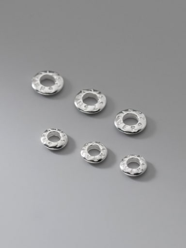 S925 plain silver old 6-7mm gasket printing pattern spacer beads