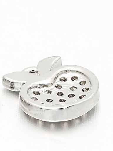Platinum Bronze Micropaved Small Apple Pendant