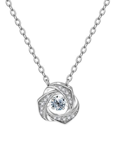 925 Sterling Silver Moissanite Geometric Dainty Necklace