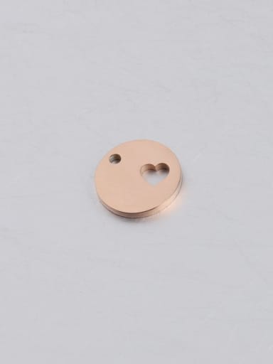 Rose Gold Stainless Steel Hollow Small Love Heart Circle Tag/Pendant
