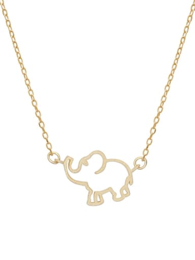 925 Sterling Silver  Minimalist Hollow Elephant  Pendant Necklace