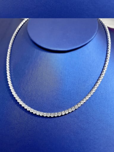 3mm necklace 925 Sterling Silver Cubic Zirconia Geometric Minimalist Necklace