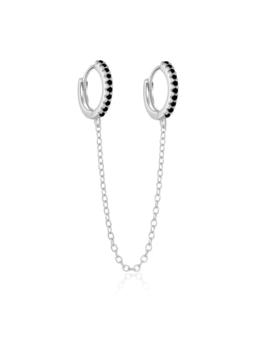 925 Sterling Silver Cubic Zirconia Tassel Trend Threader Earring