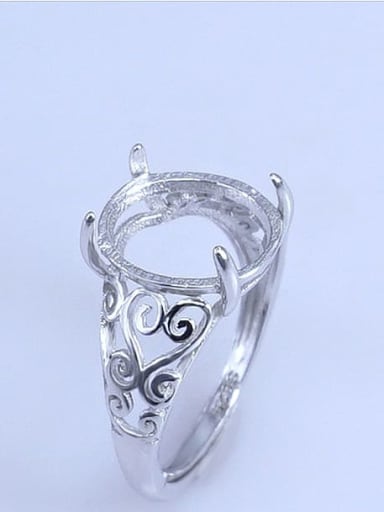 11*13mm 925 Sterling Silver 18K White Gold Plated Geometric Ring Setting Stone size: 8*10 11*13 10*14 12*15 13*17 15*20MM