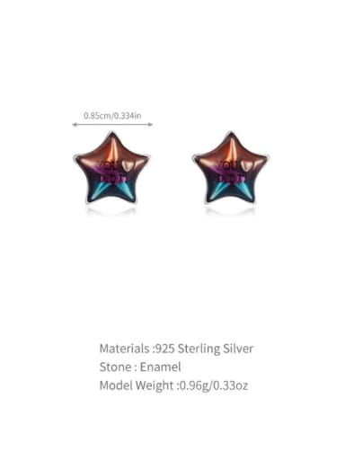 925 Sterling Silver Natural Stone Heart Vintage Stud Earring