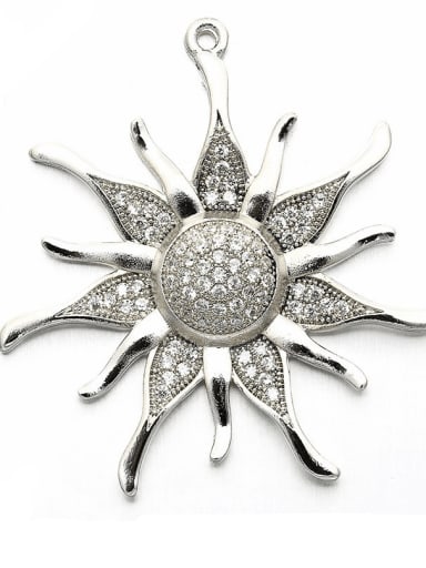 Platinum Copper Sunflower Microset Pendant