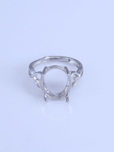925 Sterling Silver 18K White Gold Plated Geometric Ring Setting Stone size: 6*8 7*9 8*10 10*12 10*13 10*14 11*13 11*15mm