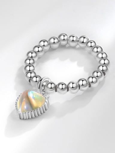 925 Sterling Silver Heart Minimalist Bead Ring