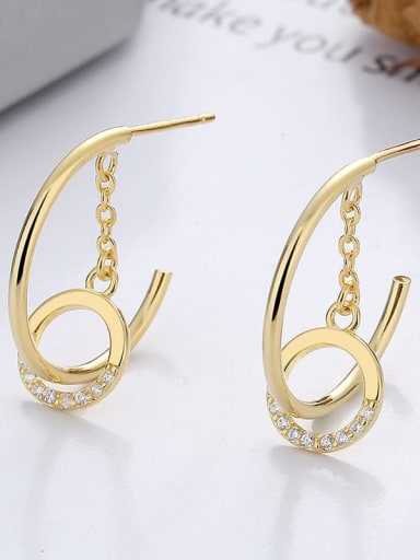 126fr gold color: about 3.3 g, right 925 Sterling Silver Cubic Zirconia Geometric Trend Earring