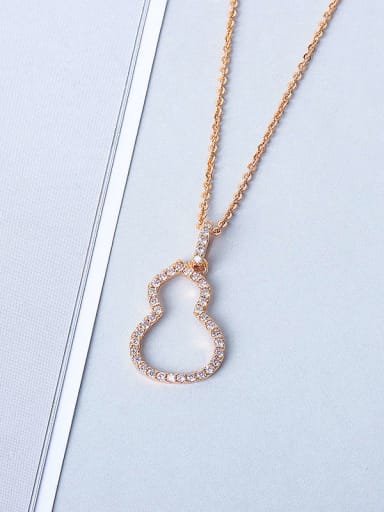 Champagne 925 Sterling Silver Cubic Zirconia Irregular Minimalist Necklace