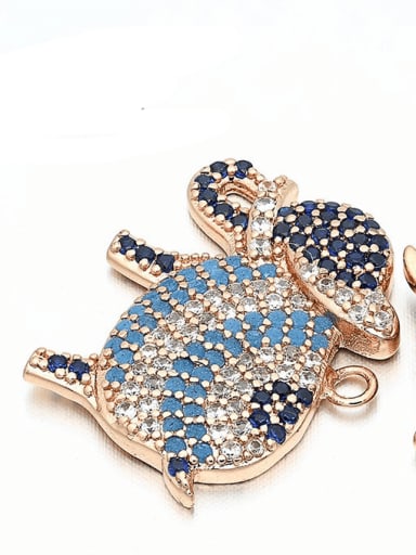 Copper Elephant Micro Set Fancy Diamond Pendant