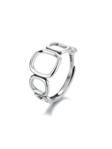 925 Sterling Silver Hollow  Geometric  Minimalist Ring