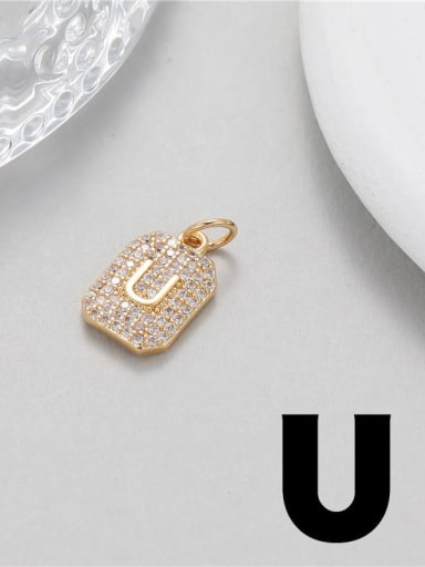 Brass Cubic Zirconia Minimalist English Letter Pendant