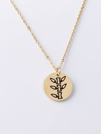 Stainless steel Round Bamboo Minimalist Necklace