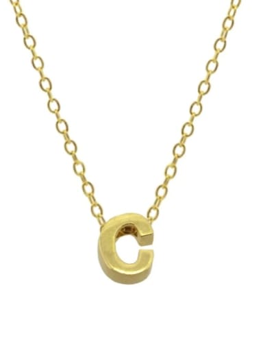 Gold C 925 Sterling Silver Heart Minimalist Necklace