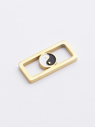 golden Stainless steel  Square Tai Chi Bagua Hollow Pendant