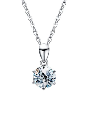 925 Sterling Silver Moissanite Geometric Dainty Necklace