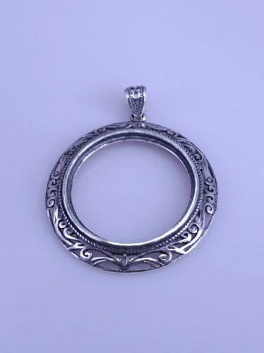 925 Sterling Silver Round Pendant Setting Stone size: 28*28mm
