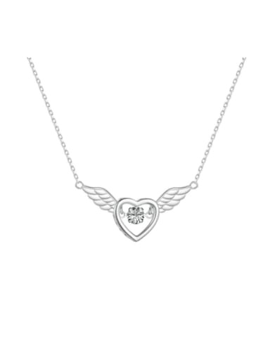 925 Sterling Silver Cubic Zirconia Heart Minimalist Necklace