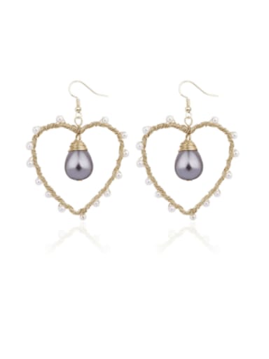 Zinc Alloy Imitation Pearl Heart Vintage Chandelier Earring