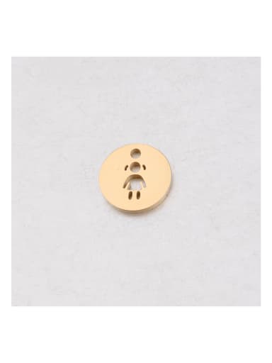 Stainless steel Round hollow boy and girl pendant