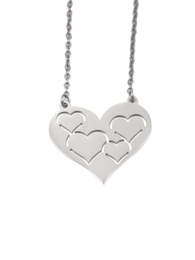 Stainless steel Hollow out Heart Minimalist Necklace