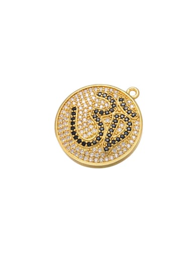 Copper round inlaid Buddhist text zircon jewelry accessories