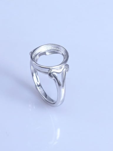 925 Sterling Silver 18K White Gold Plated Geometric Ring Setting Stone size: 10*12mm