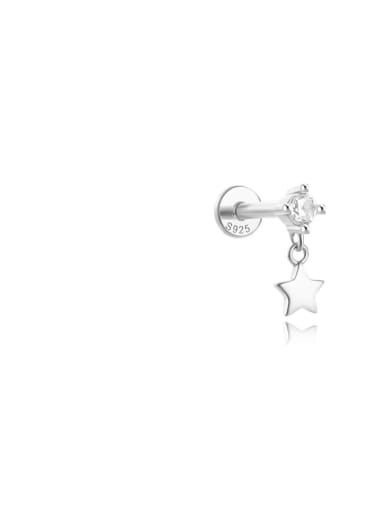 925 Sterling Silver Cubic Zirconia Geometric Dainty Single Earring