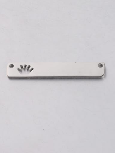 Stainless Steel Lettering Strip Hollow Crown Double Hole Pendant/Minimalist Connectors