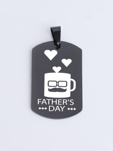 black Stainless Steel Thanksgiving Father's Day Geometric Gift Pendant