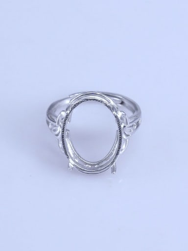 925 Sterling Silver 18K White Gold Plated Geometric Ring Setting Stone size: 9*11 10*12 11*13 12*16 13*17 14*19MM