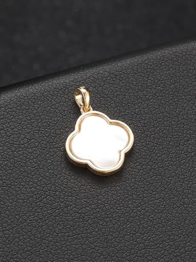 14K gold D1102 Brass Enamel Minimalist Clover  DIY Pendant