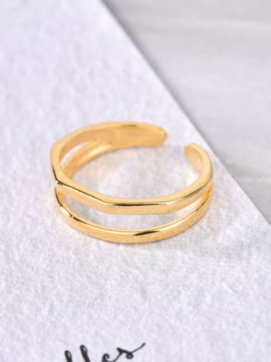 Gold 925 Sterling Silver Geometric Minimalist Stackable Ring