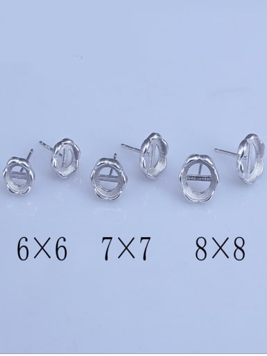 925 Sterling Silver Star Earring Setting Stone size: 6*6 7*7 8*8mm