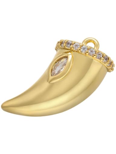 Micropaved Cow Horn Zircon Ivory Pendant