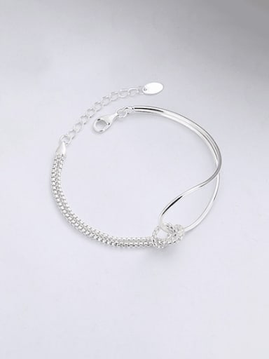 925 Sterling Silver Asymmetrical  Geometric Minimalist Bracelet