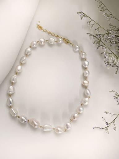 A Freshwater Pearl Geometric Bohemia Handmade Beading Necklace
