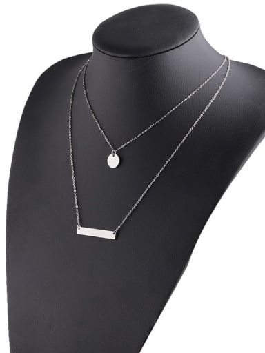 Stainless steel Round Strip Minimalist Multi Strand Necklace