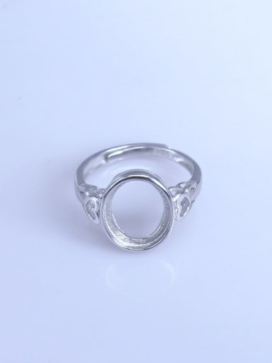 custom 925 Sterling Silver 18K White Gold Plated Heart Ring Setting Stone size: 10*12mm