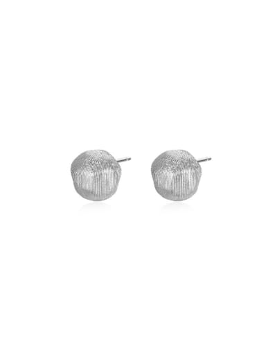 925 Sterling Silver Round Ball Vintage Stud Earring
