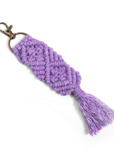 K68150 purple Alloy Shell Cotton Rope Tassel Bohemia Hand-Woven Bag Pendant