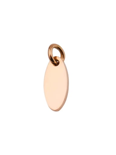 Rose Gold 1.2mm thick Stainless steel oval tail tag / tag with hanging ring