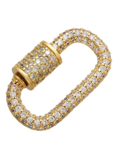 Gold full diamond Brass Cubic Zirconia Micro Inlay Geometric  Pendant