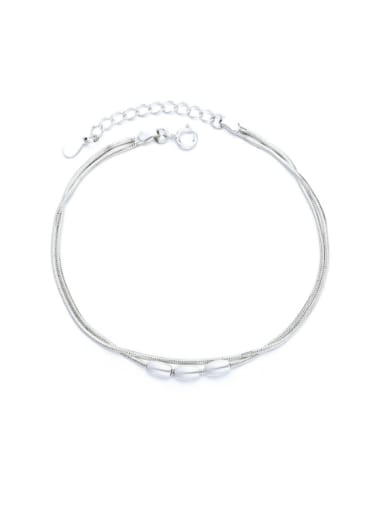 485LM Bracelet approximately 3.3g 925 Sterling Silver Geometric Minimalist Double Layer Necklace