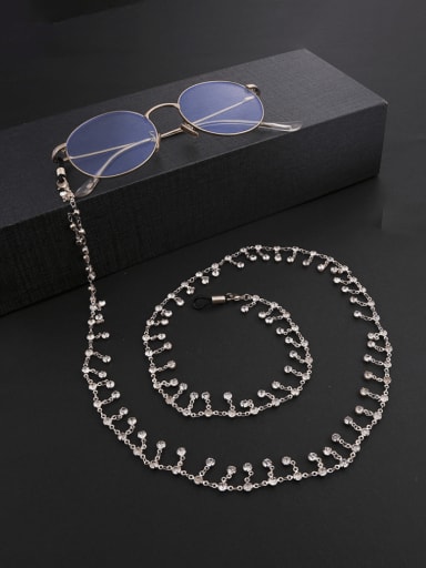 custom Brass  Iron Synthetic Crystal Round Minimalist Sunglass Chains