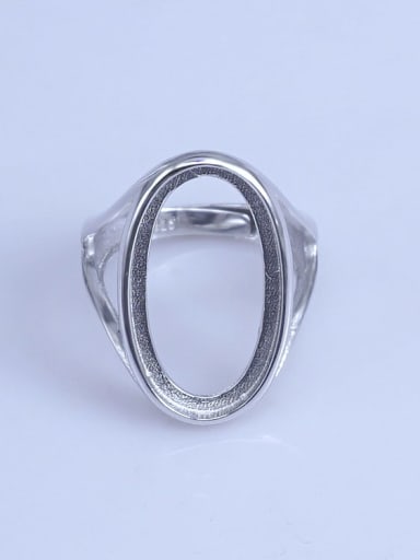 925 Sterling Silver 18K White Gold Plated Geometric Ring Setting Stone size: 13*23mm
