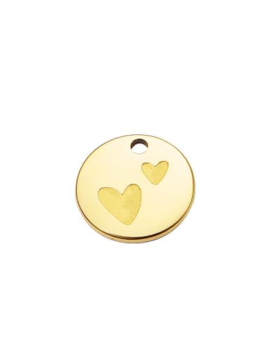 Gold mp548 Stainless steel Round Heart Minimalist Pendant