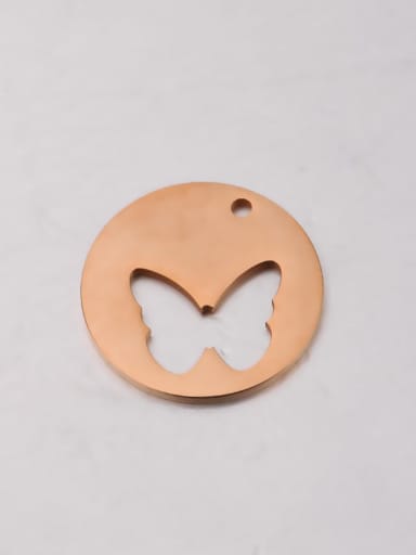 Rose Gold Stainless steel disc electroplating hollow butterfly single hole pendant accessories