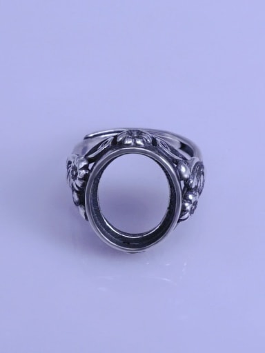 925 Sterling Silver Geometric Ring Setting Stone size: 12*15mm
